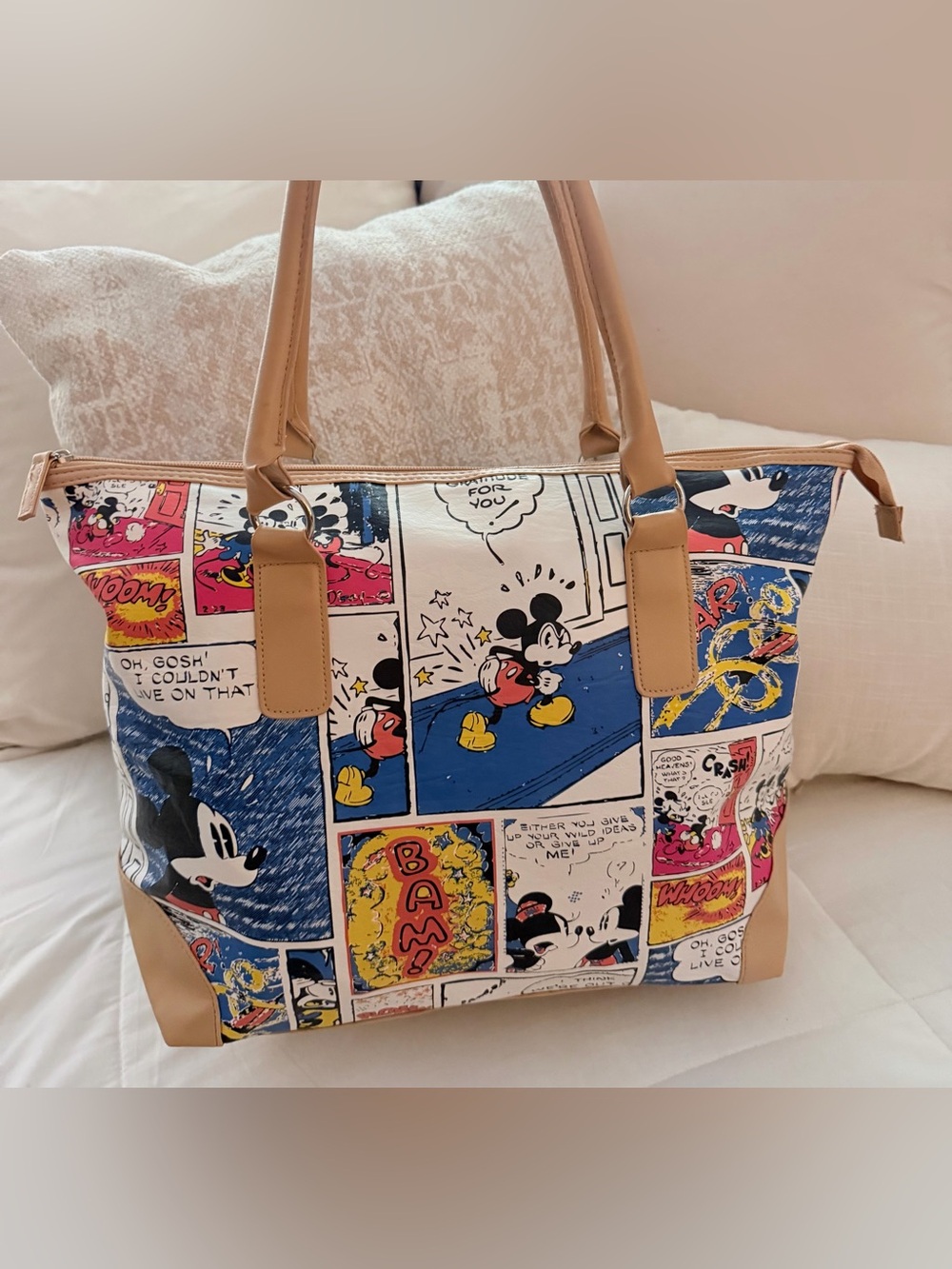Vintage Disney Mickey Mouse Comic Strip Handbag Tote